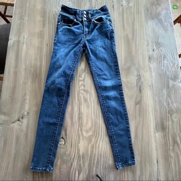 KANCAN Womens Skinny Stratton 3 Button High Rise denim Jean size: 24 - Picture 5 of 13